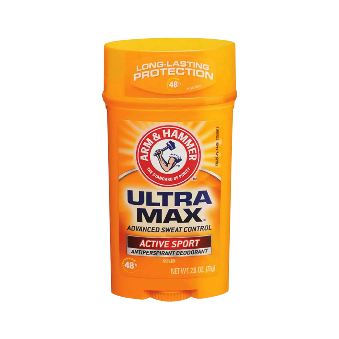 Arm and Hammer Ultra Max Deodorant Active Sport Solid Wide, 73g